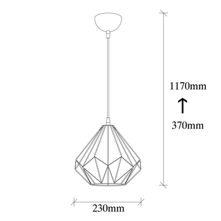 Diamond Tekli Tel Sarkıt Avize Pütürlü Siyah, Sarkıt Lamba DIAMOND-S-704