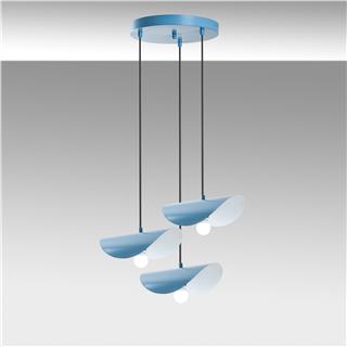 Metal Sıvama 3Lü Tepsi Sarkıt Mavi Eger-Mr-964-Lıghtblue