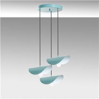 Metal Sıvama 3Lü Tepsi Sarkıt Parlak Turkuaz Eger-Mr-964-Turquoıse