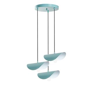 Metal Sıvama 3Lü Tepsi Sarkıt Parlak Turkuaz Eger-Mr-964-Turquoıse