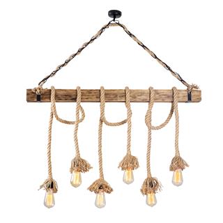 Ahşap 6Lı Avize Natural Ahşap Erebos-104