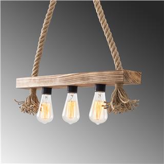 Ahşap 3Lü Avize Natural Ahşap Erebos-105