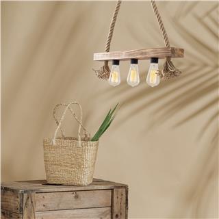 Ahşap 3Lü Avize Natural Ahşap Erebos-105