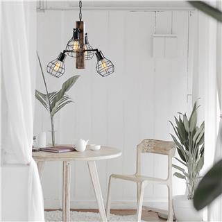 Ahşap 4Lü Avize Natural Ahşap Erebos-107