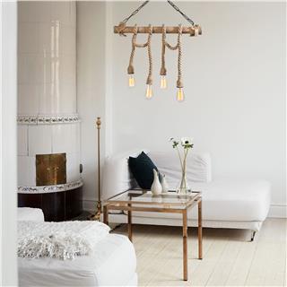 Ahşap 4Lü Avize Natural Ahşap Erebos-112