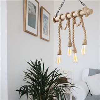 Ahşap 4Lü Avize Natural Ahşap Erebos-112