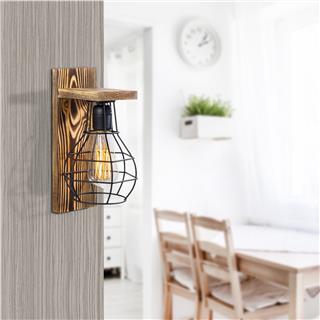 Ahşap Tekli Aplik Natural Ahşap Erebos-121