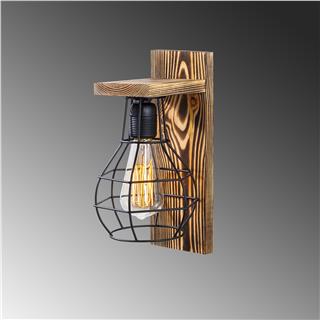 Ahşap Tekli Aplik Natural Ahşap Erebos-121