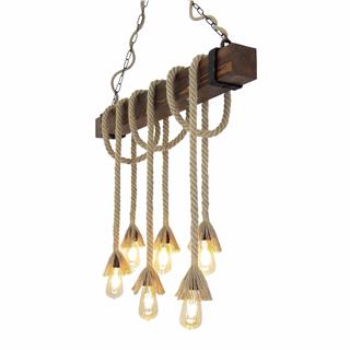 Ahşap 6Lı Avize Natural Ahşap Erebos-Ht055