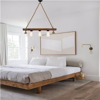 Ahşap 3Lü Avize Natural Ahşap Erebos-Ht099