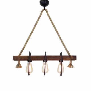 Ahşap 3Lü Avize Natural Ahşap Erebos-Ht100