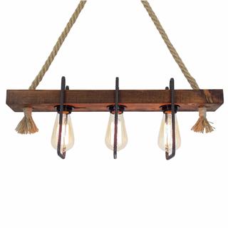 Ahşap 3Lü Avize Natural Ahşap Erebos-Ht100
