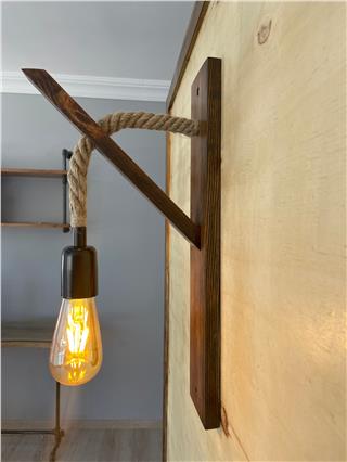 Ahşap Tekli Aplik Natural Ahşap Erebos-Ht102