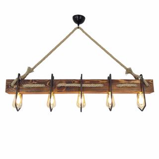 Ahşap 5Li Avize Natural Ahşap Erebos-Ht107
