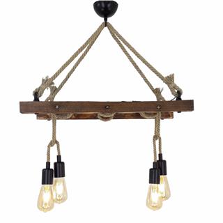 Ahşap 4Lü Avize Natural Ahşap Erebos-Ht118