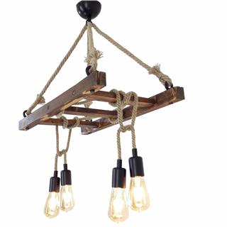 Ahşap 4Lü Avize Natural Ahşap Erebos-Ht118
