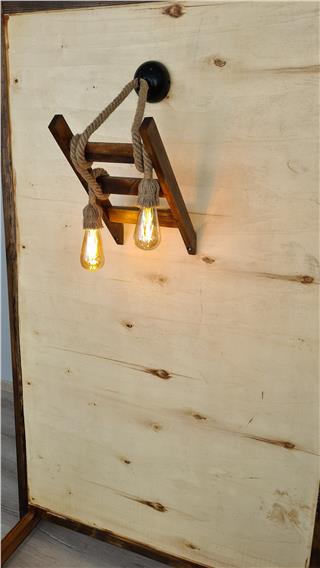 Ahşap 2Li Aplik Natural Ahşap Erebos-Ht122