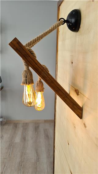 Ahşap 2Li Aplik Natural Ahşap Erebos-Ht122