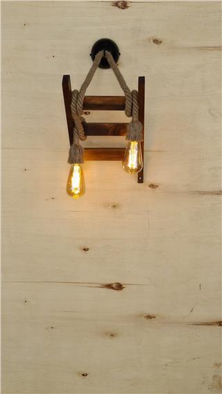 Ahşap 2Li Aplik Natural Ahşap Erebos-Ht122