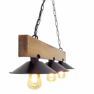 Ahşap 3Lü Avize Natural Ahşap Erebos-Ht149