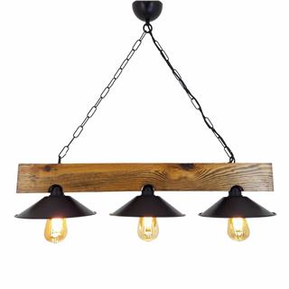 Ahşap 3Lü Avize Natural Ahşap Erebos-Ht149