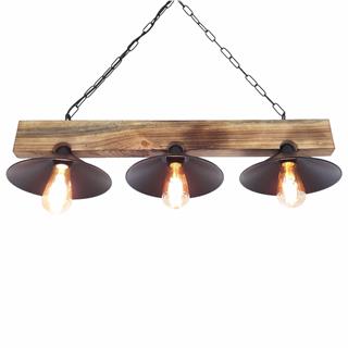 Ahşap 3Lü Avize Natural Ahşap Erebos-Ht203