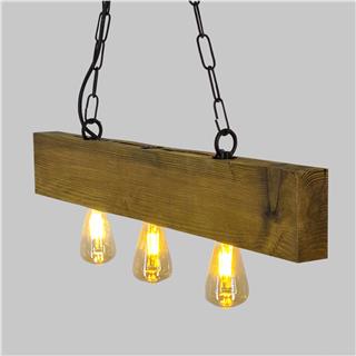 Ahşap 3Lü Avize Natural Ahşap Erebos-Ht243