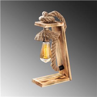 Ahşap Tekli Masa Lambası Natural Ahşap Erebos-Kn13