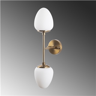 Camlı 2Li Aplik Parlak Gold Camflo-10370