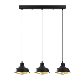 Metal Sıvama 3Lü Sıralı Sarkıt Pütürlü Siyah Mematı-181Black-2