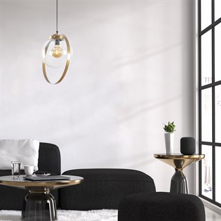 Camlı Tekli Sarkıt Parlak Gold Tan-Nt-101