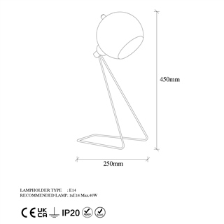 Metal Sıvama Tekli Masa Lambası Eskitme Mıxed-11495