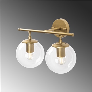 Camlı 2Li Aplik Parlak Gold Roe-10730