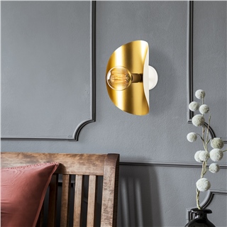Modern Dekoratif Tekli Duvar Aplik Krem, Metal Sıvama Aydınlatma EGER-MR-840