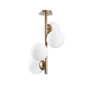 Camlı 4Lü Avize Parlak Gold Faze-Nt-138