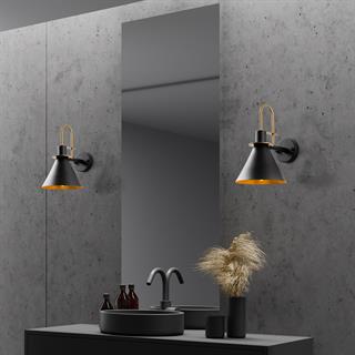 Arco Modern Metal Duvar Aplik Siyah, İskandinav Tasarım Duvar Lambası ARCO-15040