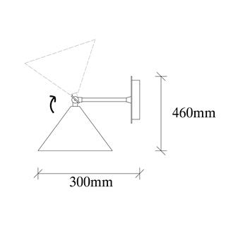 Çatı Mafsallı Hareketli Başlık Tekli Duvar Aplik Siyah,Endüstriyel Metal Duvar Lambası CATI-185BLACK