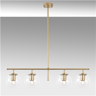 Camlı 4Lü Avize Parlak Gold Roe-10785