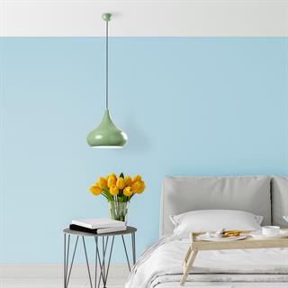 Retro Tekli Sarkıt Avize Yeşil, Modern Dekoratif Metal Sıvama Tavan Aydınlatma SAGLAM-3774-MINTGREEN