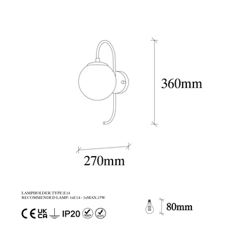 Camlı Tekli Aplik Pütürlü Siyah Jewel-10550