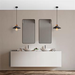 Konik Retro Tekli Sarkıt Avize Siyah, Modern Dekoratif Metal Sıvama Tavan Lambası KONIKSIVAMA-007