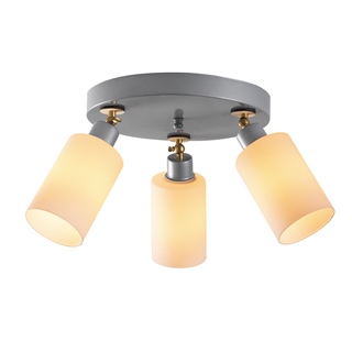 Camlı 3Lü Plafönyer Mat Gri Balcova-N-342