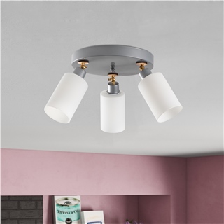 Camlı 3Lü Plafönyer Mat Gri Balcova-N-342