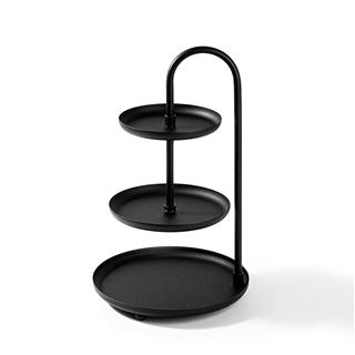 Dekoratif Siyah Metal 3 Katlı Sunum Tepsisi Takı Standı Mutfak Banyo Düzenleyici Organizer,GED-008