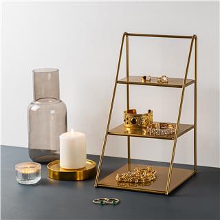 Dekoratif Gold Metal 3 Katlı Raf Mutfak Banyo Tezgah Üstü Düzenleyici Baharatlık Standı,GED-011-B