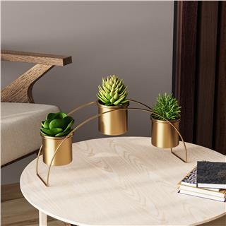 Dekoratif Gold Metal 3lü Kaşıklık Saksı Kalemlik Standı Mutfak Ofis Çok Amaçlı Organizer,GED-012