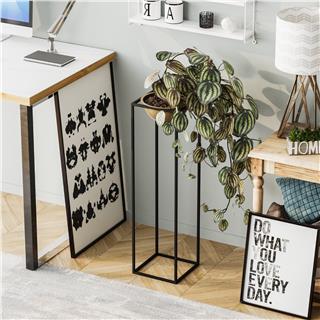Dekoratif Metal Saksılık 80x28x28 cm Modern Ayaklı Çiçeklik Kaktüs Standı Ged-020-A