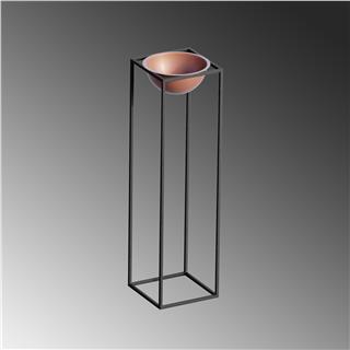Dekoratif Metal Saksılık 80x28x28 cm Modern Ayaklı Siyah Çiçeklik Mumluk Kaktüs Standı,GED-020-B