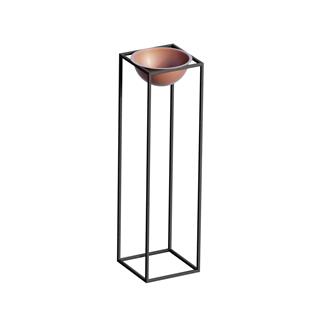 Dekoratif Metal Saksılık 80x28x28 cm Modern Ayaklı Siyah Çiçeklik Mumluk Kaktüs Standı,GED-020-B