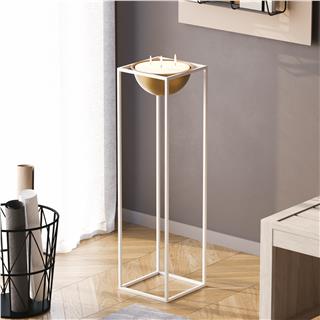 Dekoratif Metal Saksılık 80x28x28 cm Modern Ayaklı Beyaz Çiçeklik Mumluk Kaktüs Standı,GED-020-C